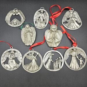 Carole Ranney Catholic Charities Pewter Christmas Ornaments 1999-2007 Ltd Ed